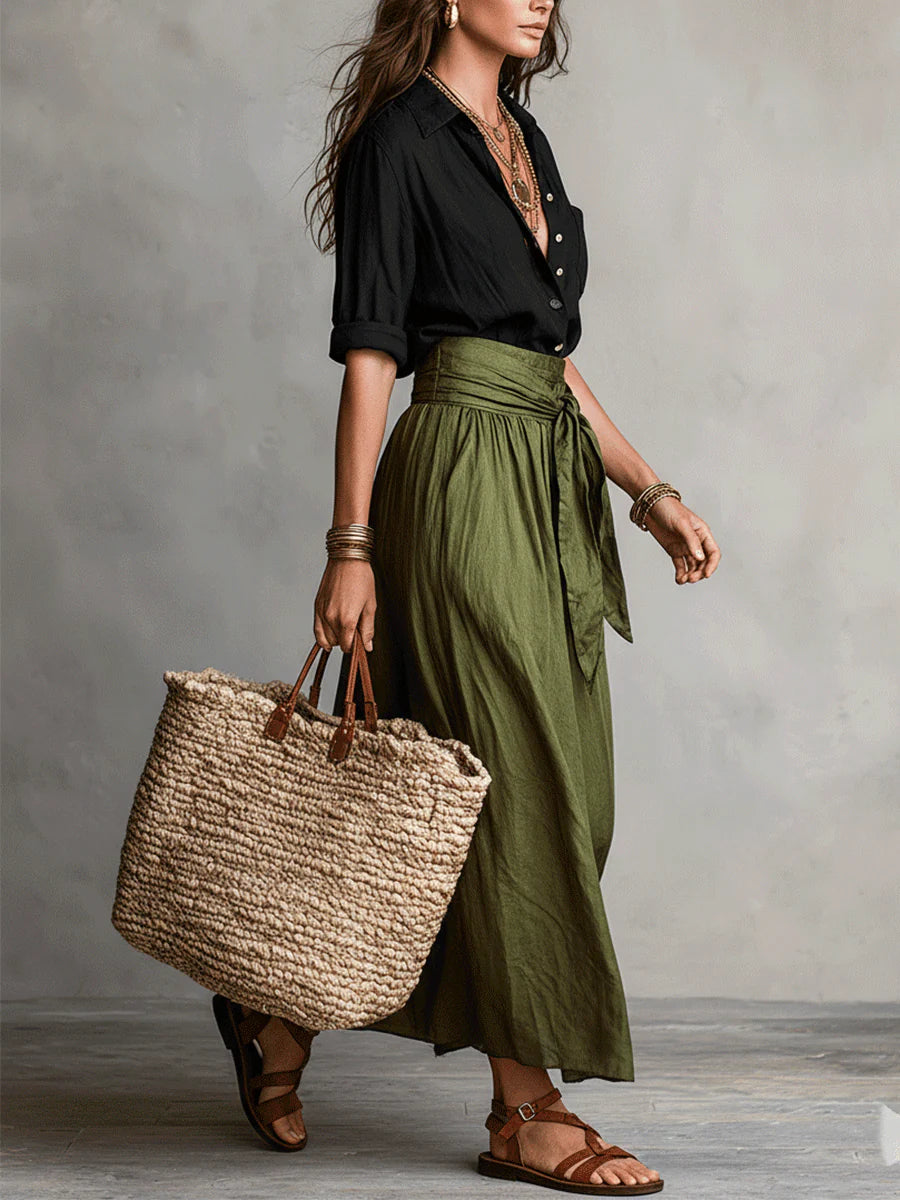 Rita | Conjunto de Camisa e Saia Midi