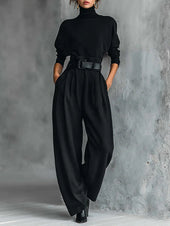 Isa - Conjunto preto de duas peças com cinto