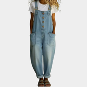 Ana - Macacão Vintage em Algodão Macio com Aspeto de Denim