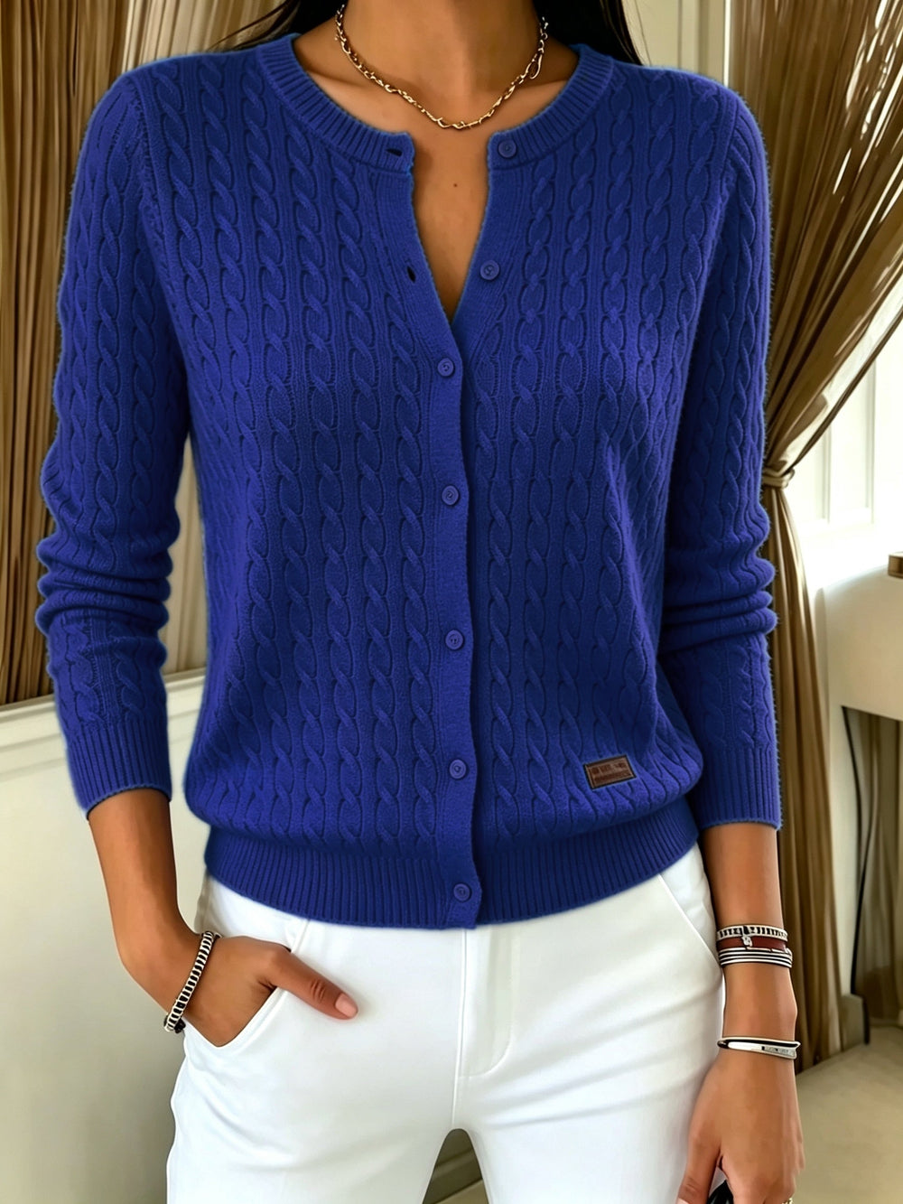 Tilde | Cardigan de Tranças com Botão