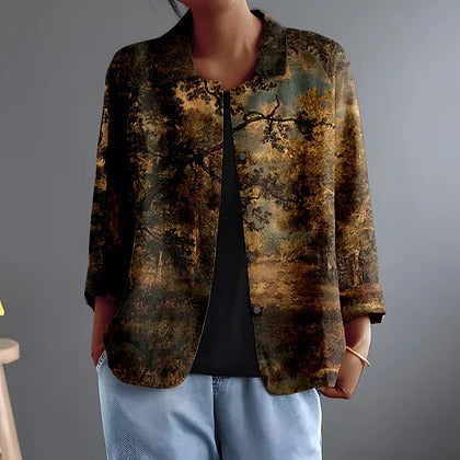 Doroteia | Casaco Aberto com Estampado Artístico