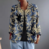 Deolinda | Casaco Aberto com Estampado Ornamental