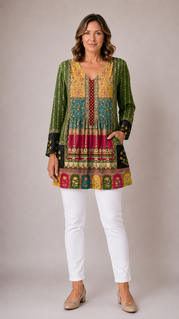 MELODY | Dolga bluza z V-izrezom
