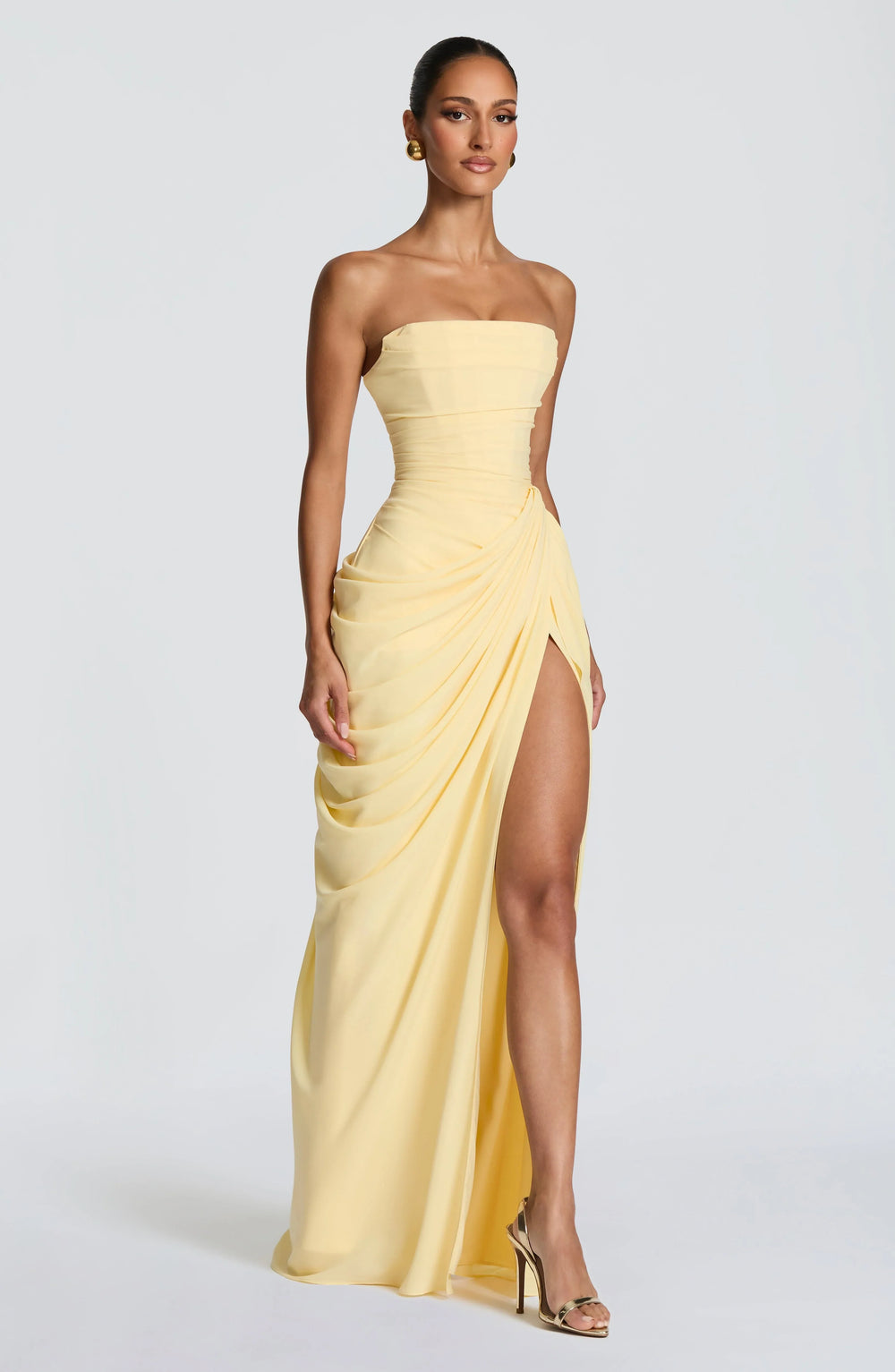Adriana - Vestido Longo Drapeado com Fenda