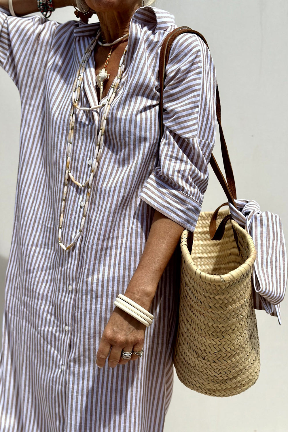 Susana | Vestido Camiseiro às Riscas