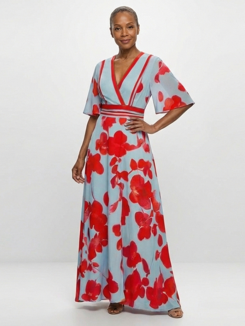 Carolina | Vestido Comprido com Estampado de Flores
