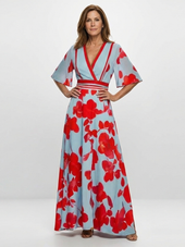 Carolina | Vestido Comprido com Estampado de Flores