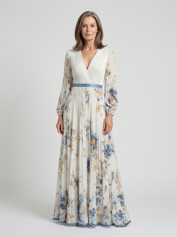 Sílvia | Vestido Comprido Plissado Fluido