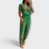 Irmelinda - Conjunto elegante camisola e calças