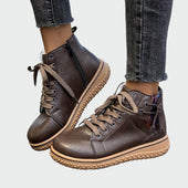 Botas de couro ortopédicas de cano baixo