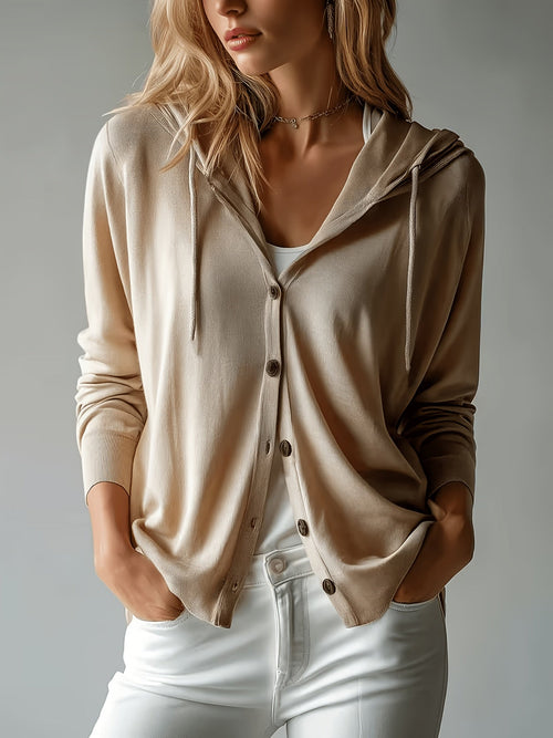 Katia | Jopica s kapuco in gumbi – kaki