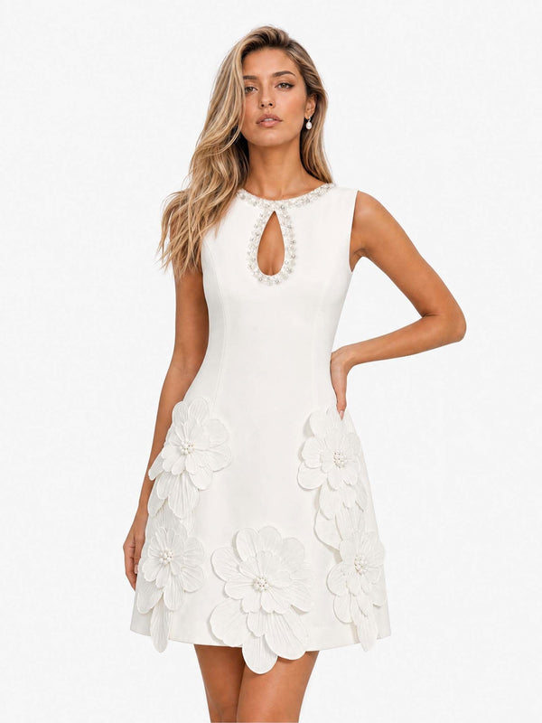 Inês | Vestido Curto sem Mangas com Recorte