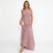 Leonor | Vestido Plissado com Folhos Elegante