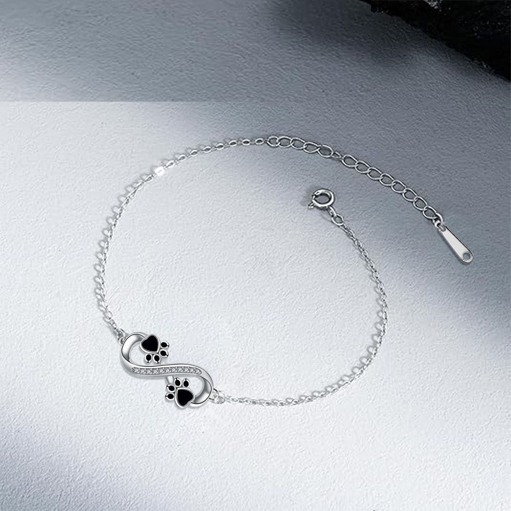 Raquel | Pulseira Infinito com Patinhas