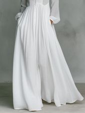 Liana - Vestido maxi minimalista de algodão e linho