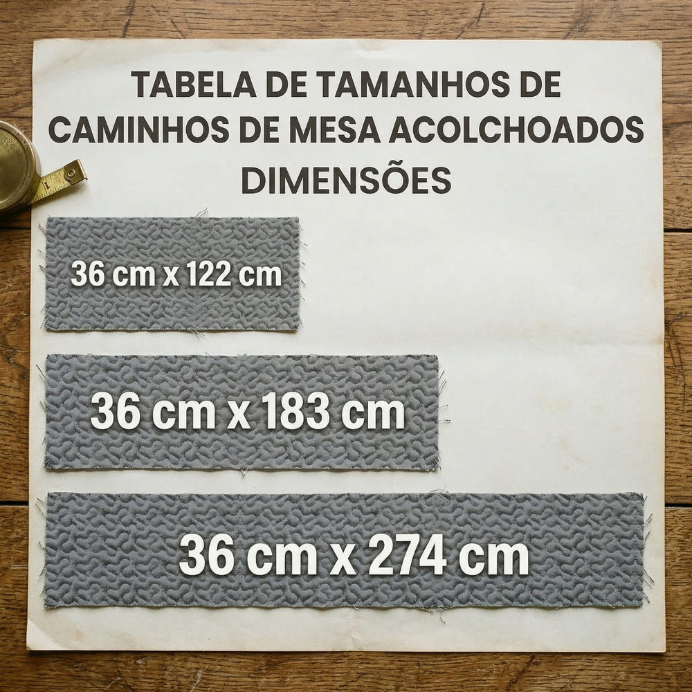 Caminho de Mesa Acolchoado Asas Carmesim