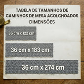 Caminho de Mesa Acolchoado Corações em Flor