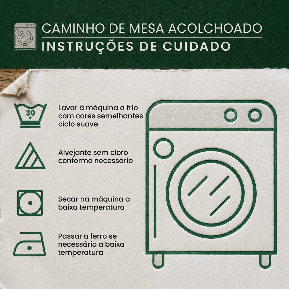 Caminho de Mesa Acolchoado Flor de Magnólia Rústica