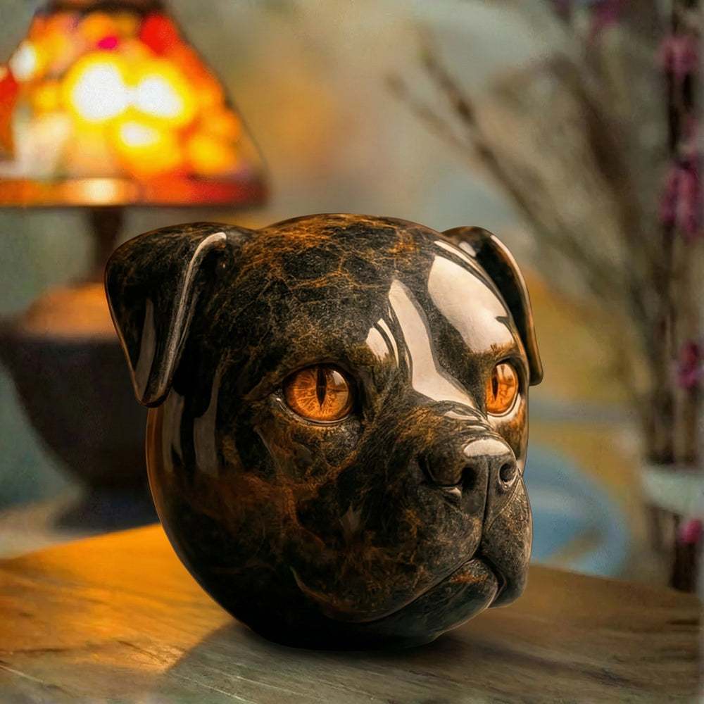 Bernardo | Candeeiro Cão Preto Místico em Vitral