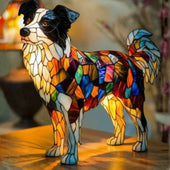 Filipe | Candeeiro Border Collie em Vitral