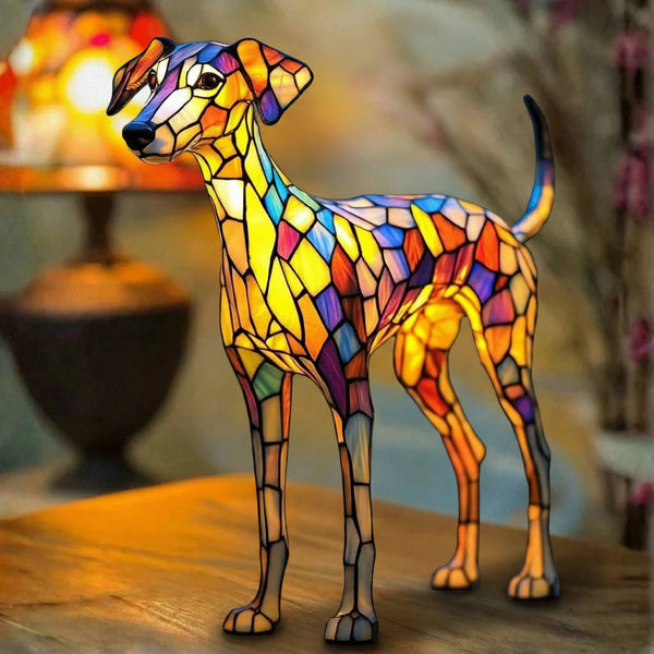 Salvador | Candeeiro Galgo Whippet em Vitral