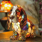 Joaquim | Candeeiro Basset Hound em Vitral