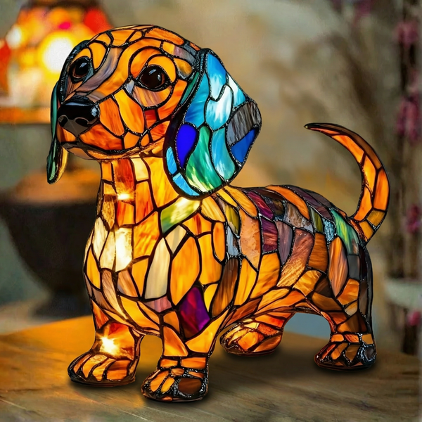 Duarte | Candeeiro Cão Salsicha em Vitral