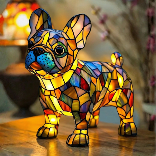 Tomás | Candeeiro Bulldog Francês em Vitral