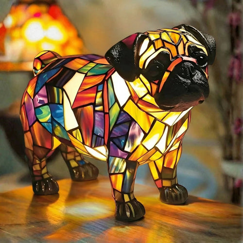 Simão | Candeeiro Pug em Vitral