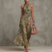 Ana - Vestido maxi plissado