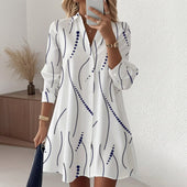 Daniela - Vestido de Camisa com Padrão Geométrico