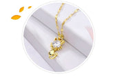 Cidália | Colar Gatinho Dourado com Zircónia