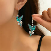 Alda | Conjunto Colar e Brincos Colibri Turquesa