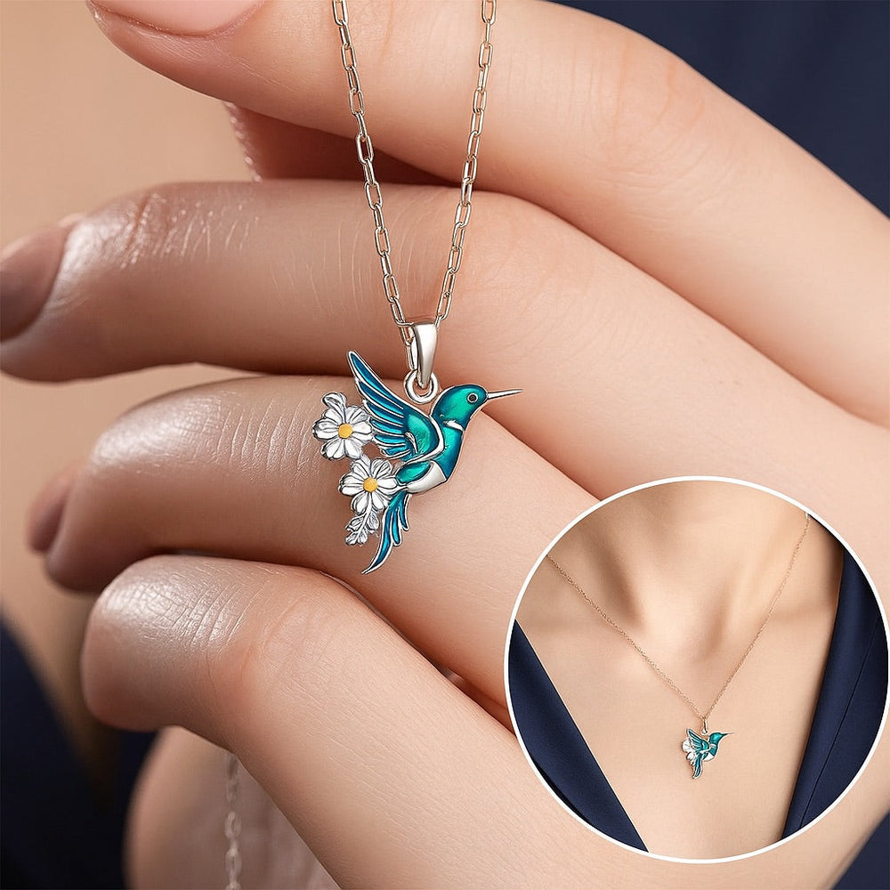 Alda | Conjunto Colar e Brincos Colibri Turquesa