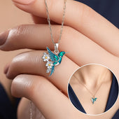Alda | Conjunto Colar e Brincos Colibri Turquesa
