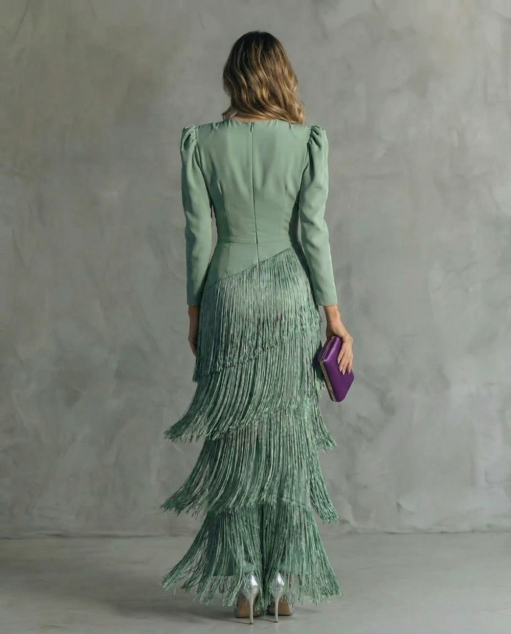 Chiara | Vestido Elegante com Mangas de Franjas