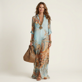 Alice | Vestido Camiseiro Comprido Estampado