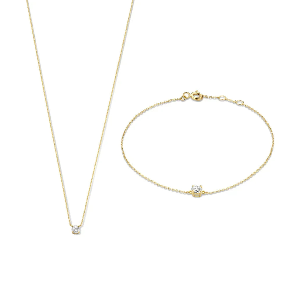Moissanit-Stein Cléa-Set | Gold