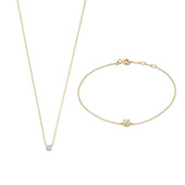 Moissanit-Stein Cléa-Set | Gold