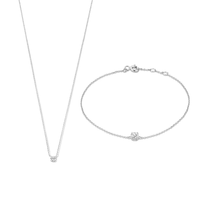 Moissanit-Stein Cléa-Set | Gold