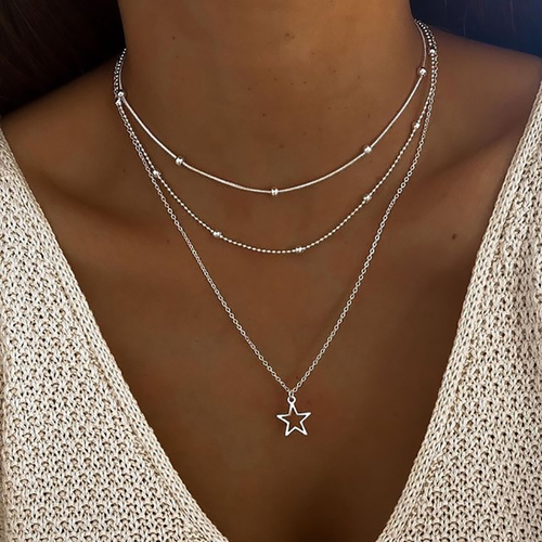 Ludovina | Colar Vintage em Camadas com Estrela