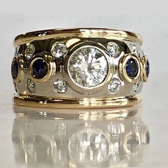 Vintage-Ring mit Zirkonia-Einlagen