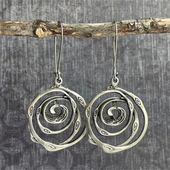 Vintage-Labyrinth-Silber-Ohrringe