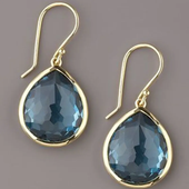Vintage-opalblaue Tropfenohrringe