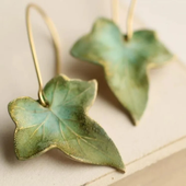 Realistische Vintage-Blatt-Ohrringe