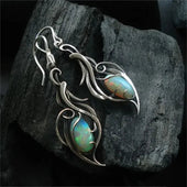 Vintage Ohrringe mit blauem Opal aus 925 Silber