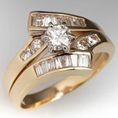 Goldener Vintage-Ring mit Diamant