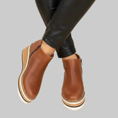 Sílvia | Botins de Cunha com Fecho Lateral