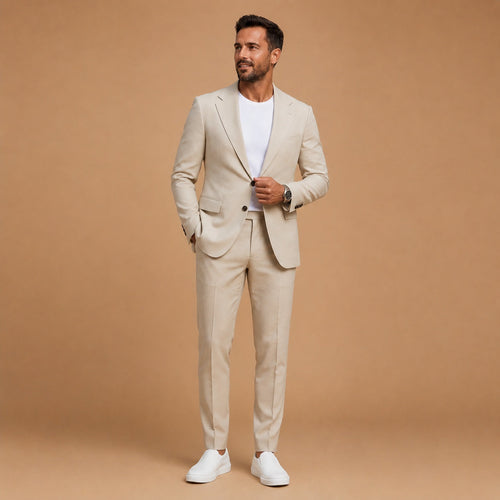 Miguel | Moška dvodelna obleka slim fit s klasičnim ovratnikom