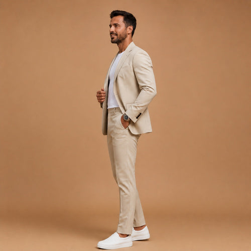 Miguel | Moška dvodelna obleka slim fit s klasičnim ovratnikom